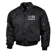 Bestickte Herren CWU Jacke, Schwarz - 1488 Our time will come Vorderseite