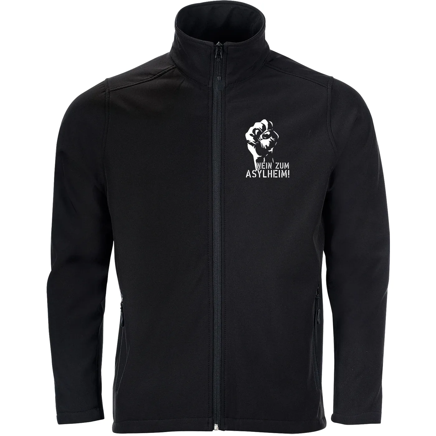 Bestickte Herren Softshelljacke "2-lagig" - Nein zum Asylheim