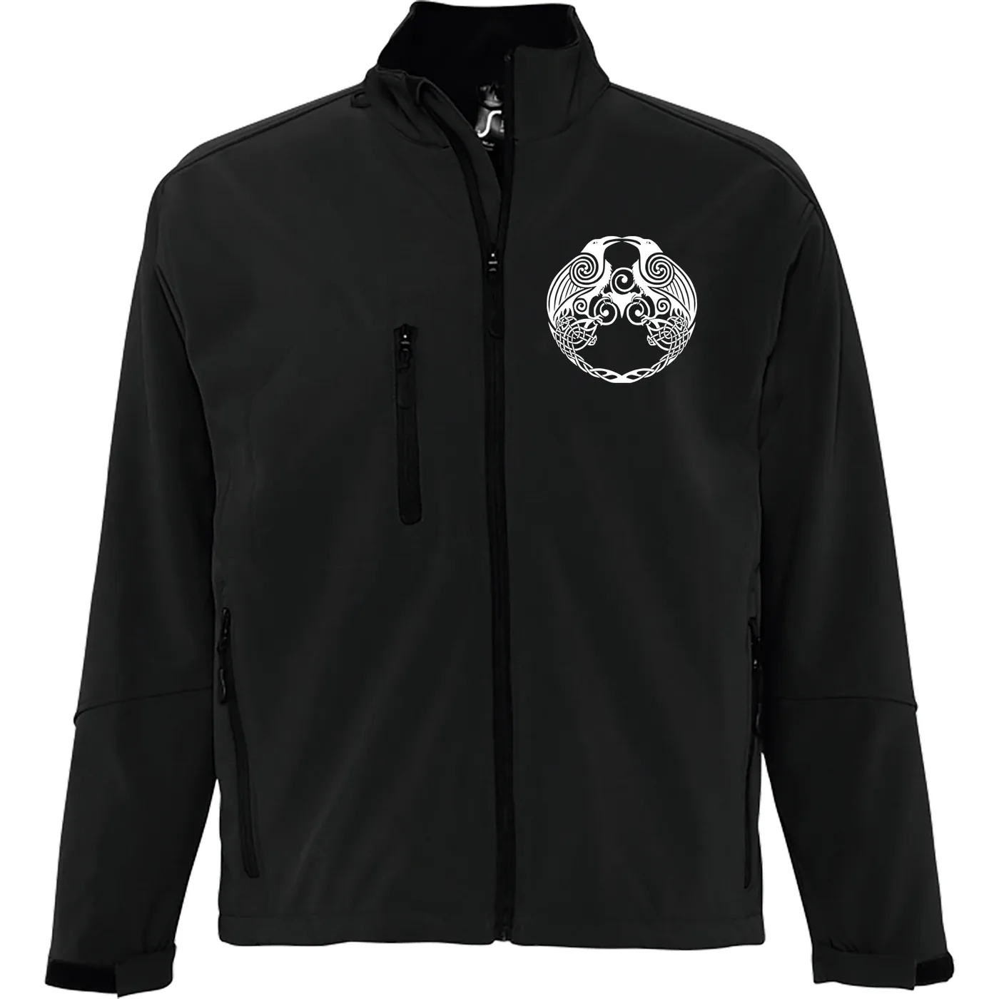 Bestickte Herren Softshelljacke "3-lagig" - Raben