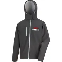 Bestickte Herren Softshell Kapuzenjacke - Mg42 Einigkeit, Recht und Freiheit Vorderseite