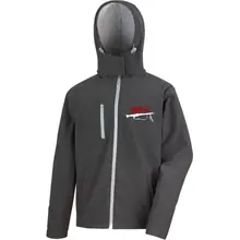 Bestickte Herren Softshell Kapuzenjacke - Mg42 Einigkeit, Recht und Freiheit - gewählte Variante