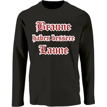 Herren Langarm Shirt - Braune haben bessere laune Vorderseite
