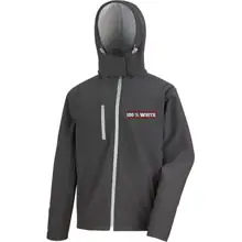 Bestickte Herren Softshell Kapuzenjacke - 100% White - gewählte Variante
