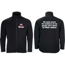 Bestickte Herren Softshelljacke "2-lagig" - 14 Words Vorder- und Rückseite