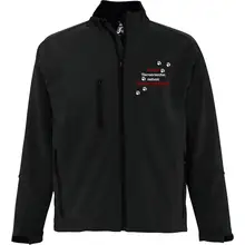 Bestickte Damen Softshelljacke "3-lagig" - Stoppt Tierversuche, nehmt Kinderschänder Vorderseite