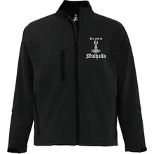 Bestickte Herren Softshelljacke "3-lagig" - See you in Walhalla Thorhammer Vorderseite