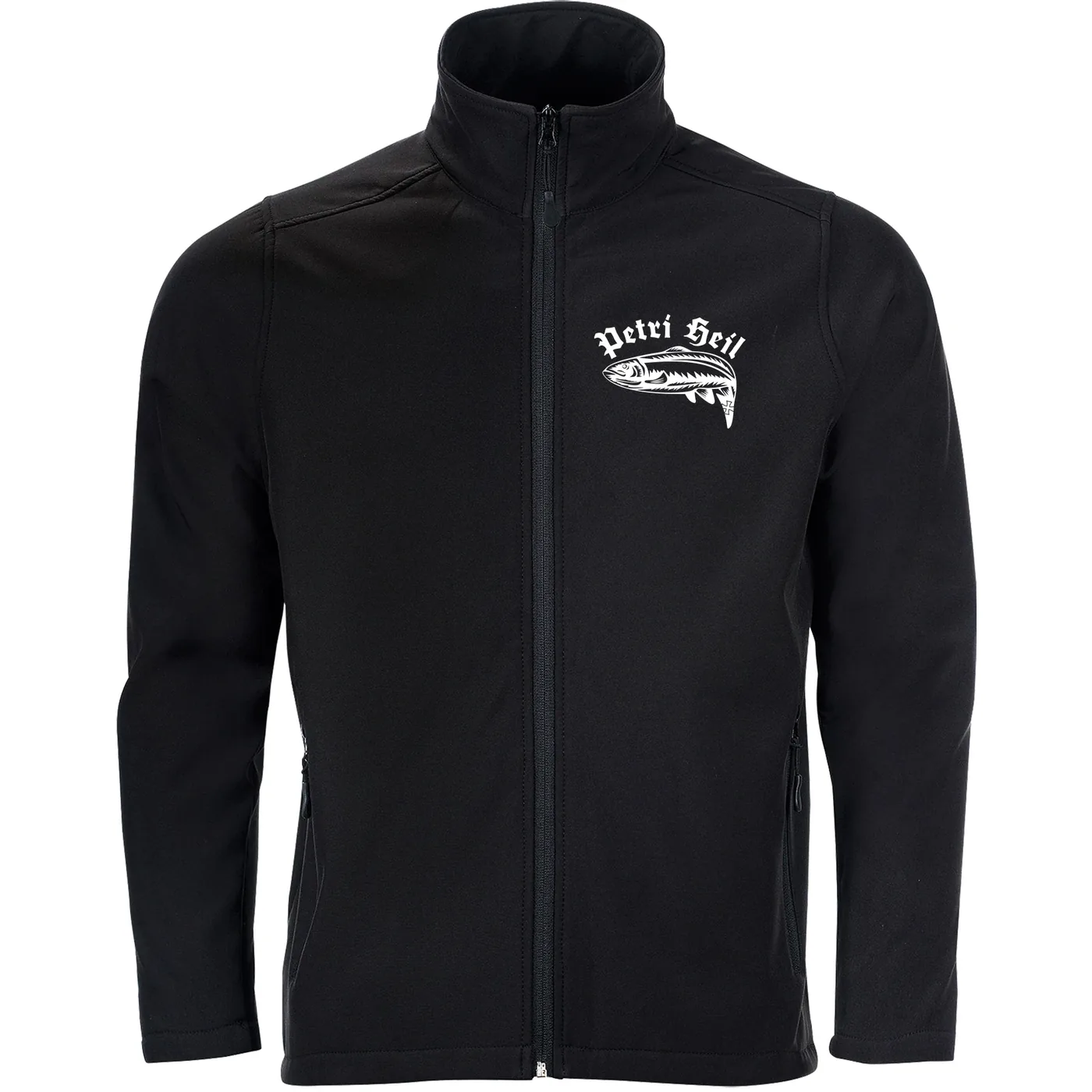 Bestickte Herren Softshelljacke "2-lagig" - Petri Heil