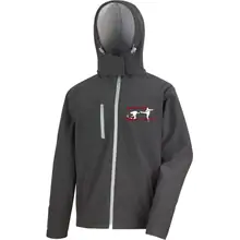 Bestickte Herren Softshell Kapuzenjacke - Antifa heißt Opfer bringen - gewählte Variante