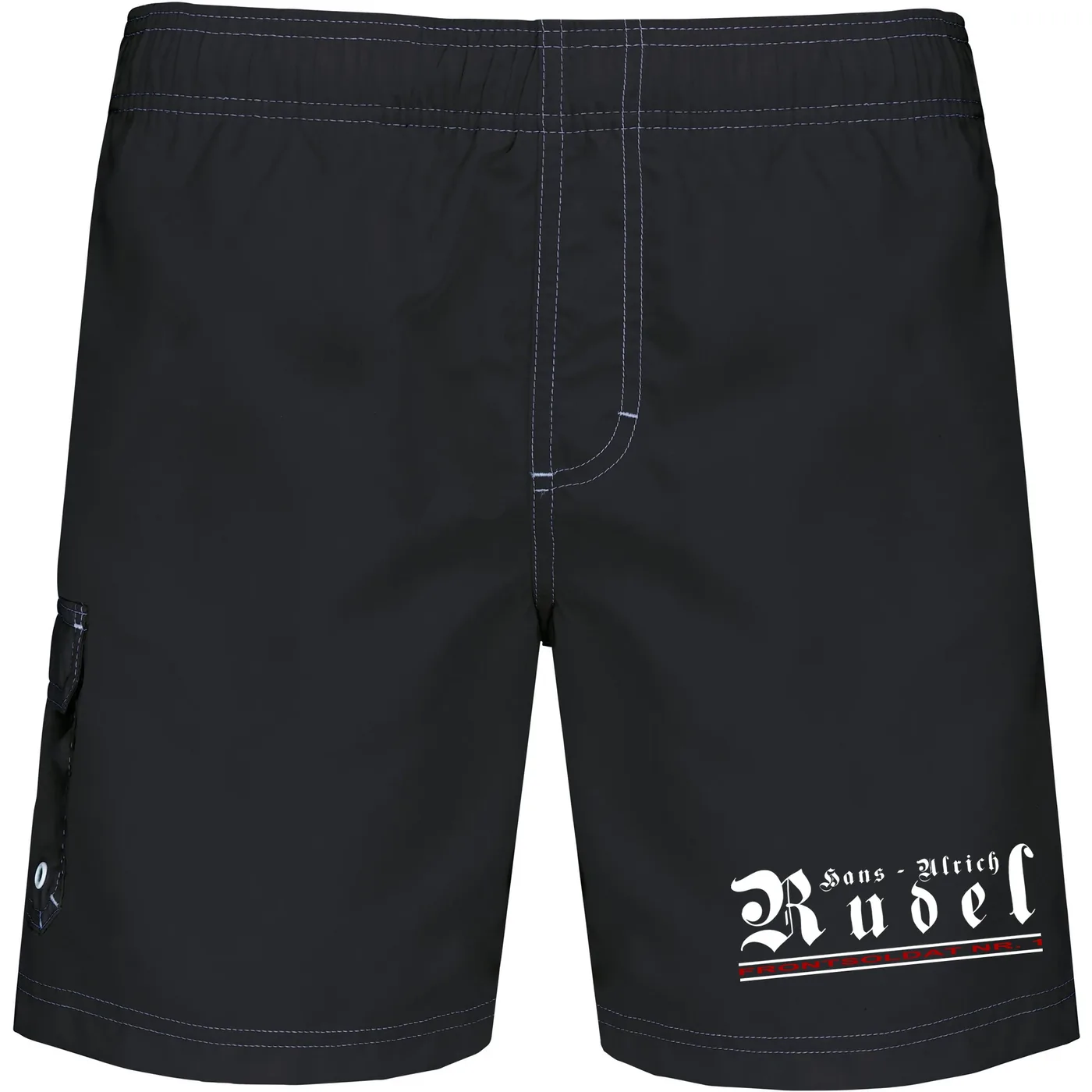 Bestickte Herren Badehose - Hans Ulrich Rudel, Frontsoldat
