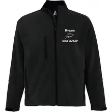 Bestickte Damen Softshelljacke "3-lagig" - Braun und lecker Vorderseite