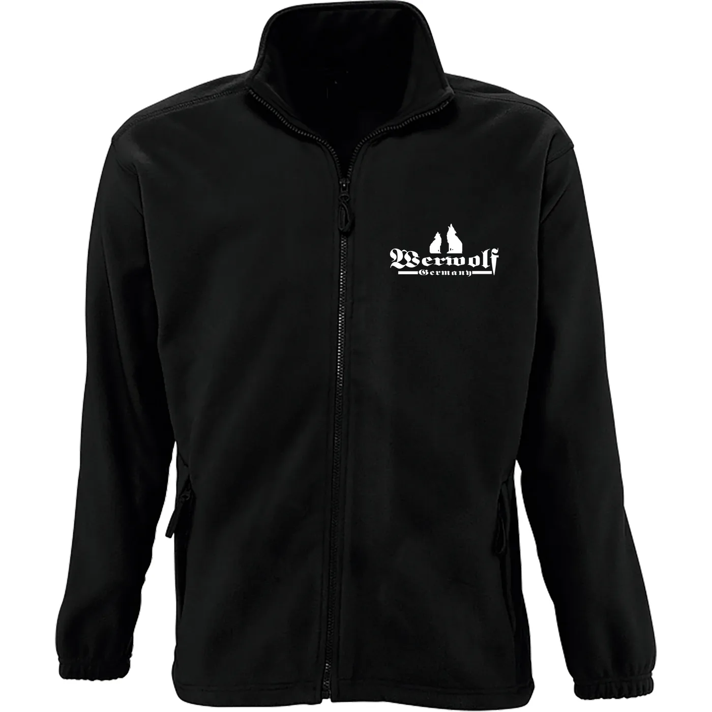 Bestickte Herren Standard Fleecejacke - Werwolf Germany mit Wolf