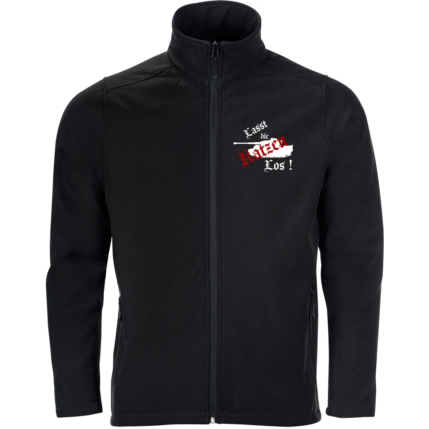 Bestickte Herren Softshelljacke "2-lagig" - Lasst die Katzen los