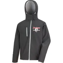 Bestickte Herren Softshell Kapuzenjacke - Landser, Soldat Vorderseite