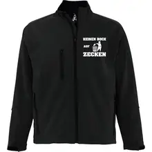 Bestickte Herren Softshelljacke "3-lagig" - Keinen Bock auf Zecken - gewählte Variante