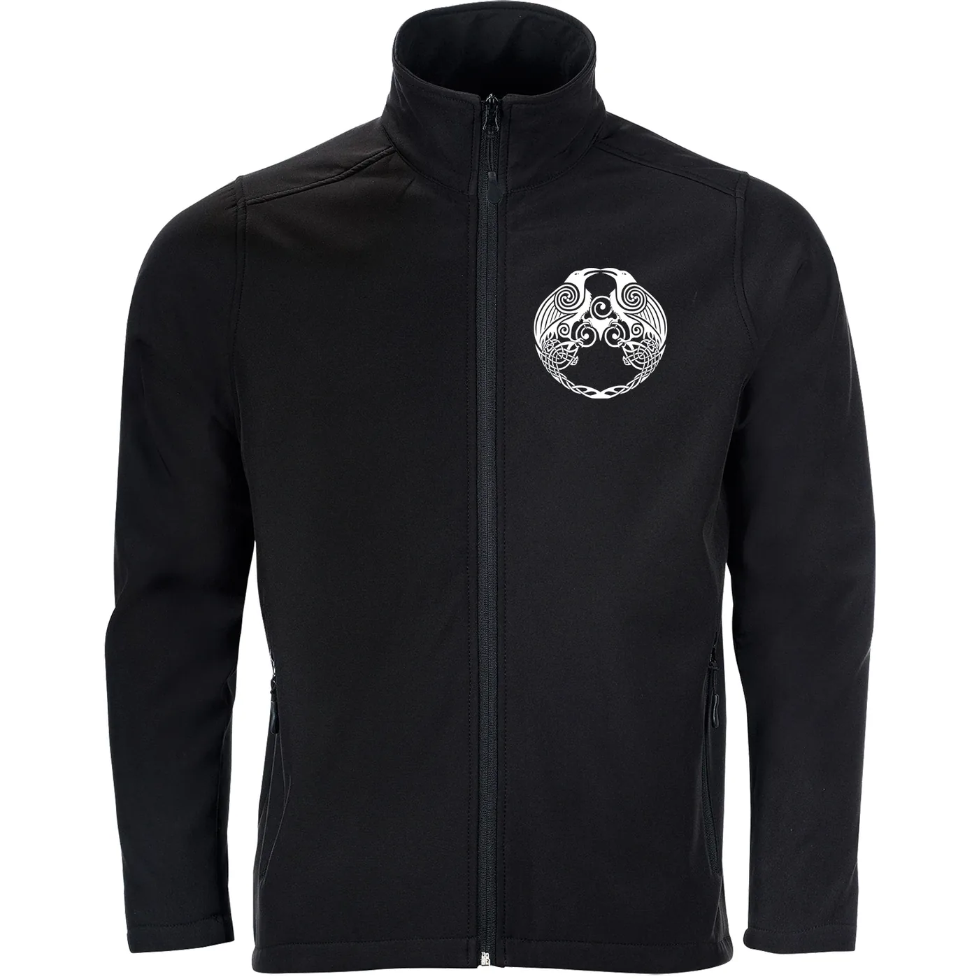 Bestickte Herren Softshelljacke "2-lagig" - Raben
