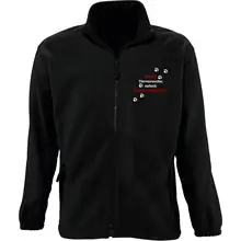 Bestickte Herren Standard Fleecejacke - Stoppt Tierversuche, nehmt Kinderschänder - gewählte Variante
