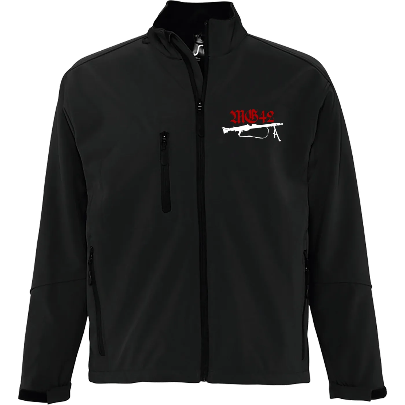 Bestickte Herren Softshelljacke "3-lagig" - Mg42 Einigkeit, Recht und Freiheit