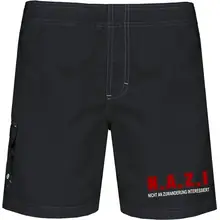 Bestickte Herren Badehose - Nicht an Zuwanderung interessiert, Fahne Vorderseite