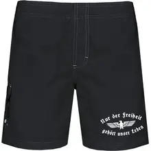 Bestickte Herren Badehose - Nur der Freiheit gehört unser Leben Vorderseite