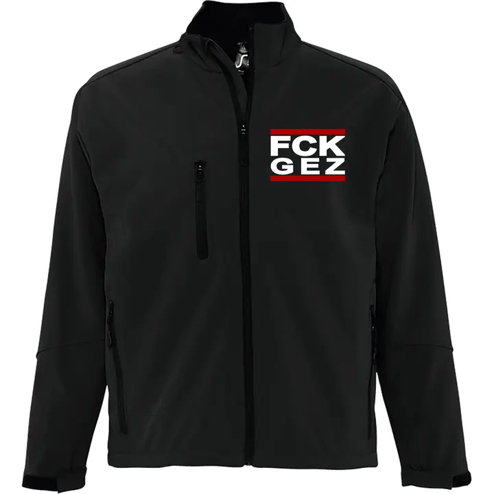 Bestickte Herren Softshelljacke "3-lagig" - FCK GEZ