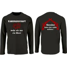 Herren Langarm Shirt - Kameradschaft mehr als nur ein Wort Vorder- und Rückseite