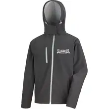 Bestickte Herren Softshell Kapuzenjacke - Landser, weiß Vorderseite