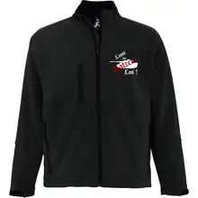 Bestickte Damen Softshelljacke "3-lagig" - Lasst die Katzen los Vorderseite
