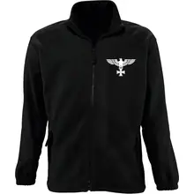 Bestickte Herren Standard Fleecejacke - Adler, Kreuz Vorderseite