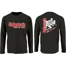 Herren Langarm Shirt - Infanterie, Königin aller Waffen Vorder- und Rückseite