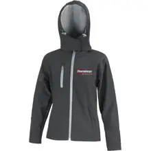 Bestickte Damen Softshell Kapuzenjacke - Reichsbürger, Heimat Vorderseite