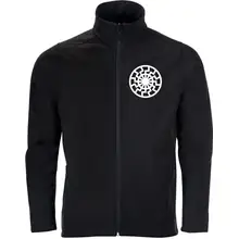 Bestickte Herren Softshelljacke "2-lagig" - Schwarze Sonne Vorderseite