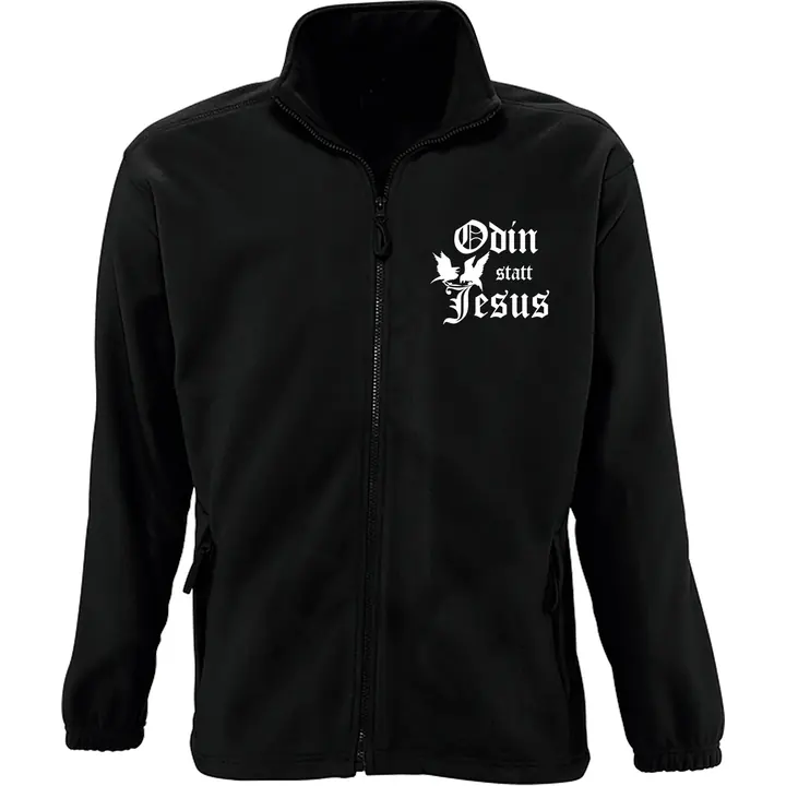 Bestickte Herren Standard Fleecejacke - Odin statt Jesus