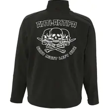 Bestickte Herren Softshelljacke "3-lagig" - Anti-Antifa Rückseite