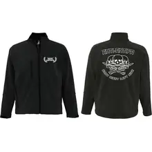 Bestickte Herren Softshelljacke "3-lagig" - Anti-Antifa Vorder- und Rückseite