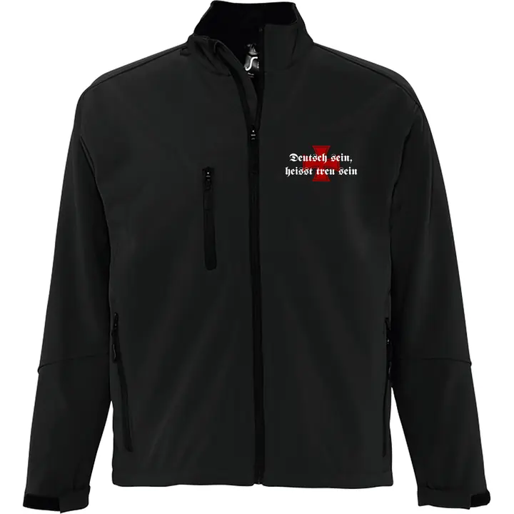 Bestickte Damen Softshelljacke "3-lagig" - Deutsch sein, heißt treu sein