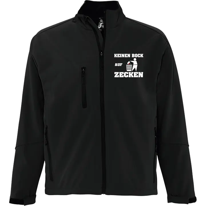 Bestickte Damen Softshelljacke "3-lagig" - Keinen Bock auf Zecken