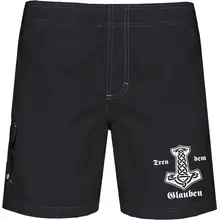 Bestickte Herren Badehose - Treu dem Glauben Vorderseite