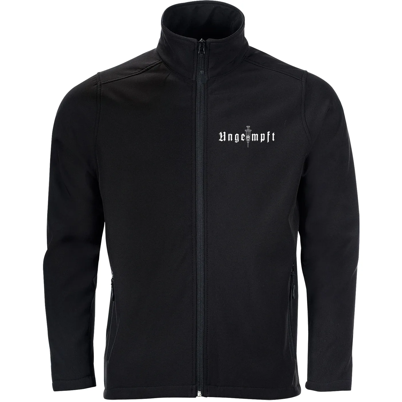 Bestickte Herren Softshelljacke "2-lagig" - Ungeimpft, Einfarbig