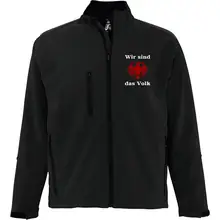 Bestickte Damen Softshelljacke "3-lagig" - Wir sind das Volk Vorderseite