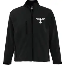 Bestickte Damen Softshelljacke "3-lagig" - Adler, Kreuz Vorderseite