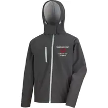Bestickte Herren Softshell Kapuzenjacke - Kameradschaft mehr als nur ein Wort - gewählte Variante