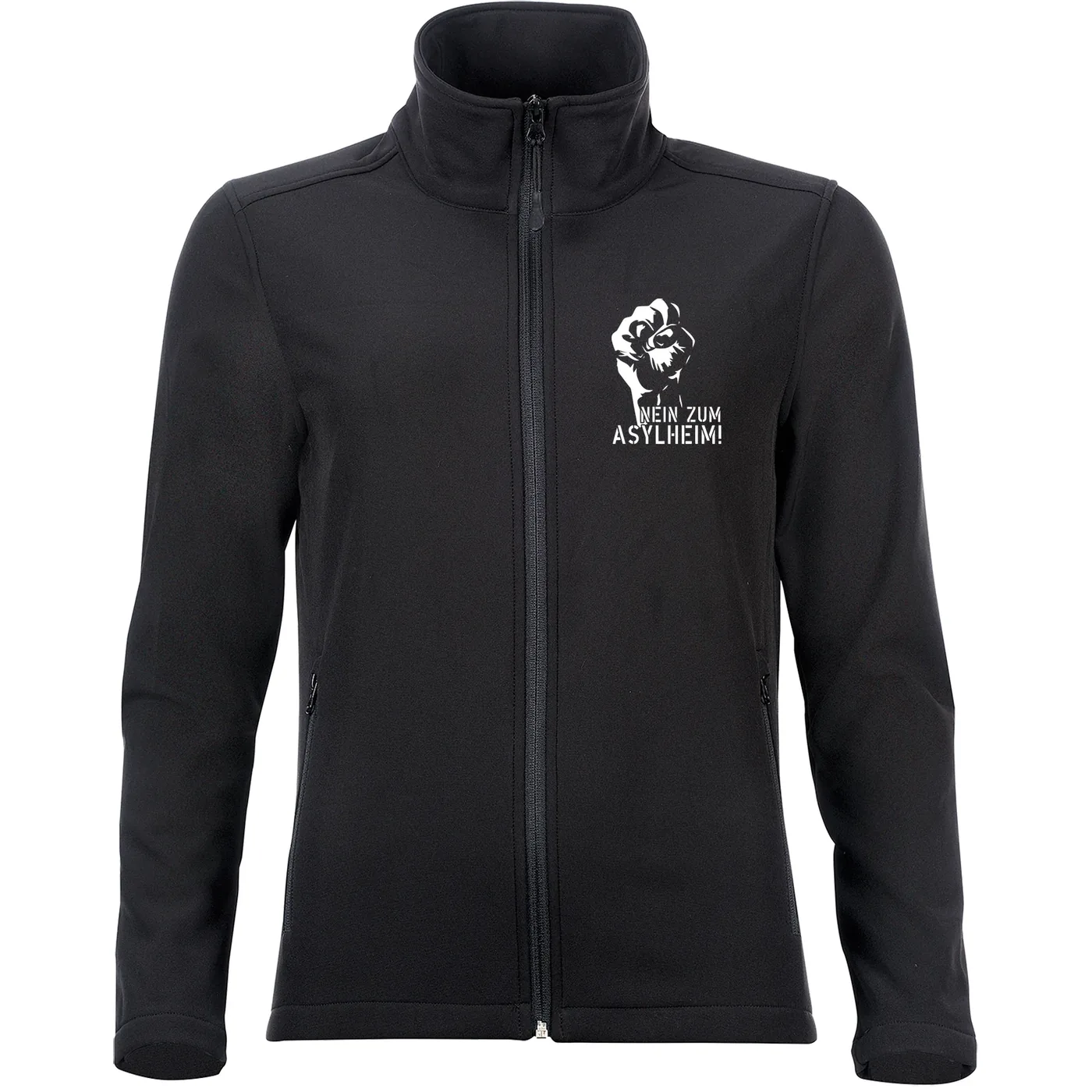 Bestickte Damen Softshelljacke "2-lagig" - Nein zum Asylheim