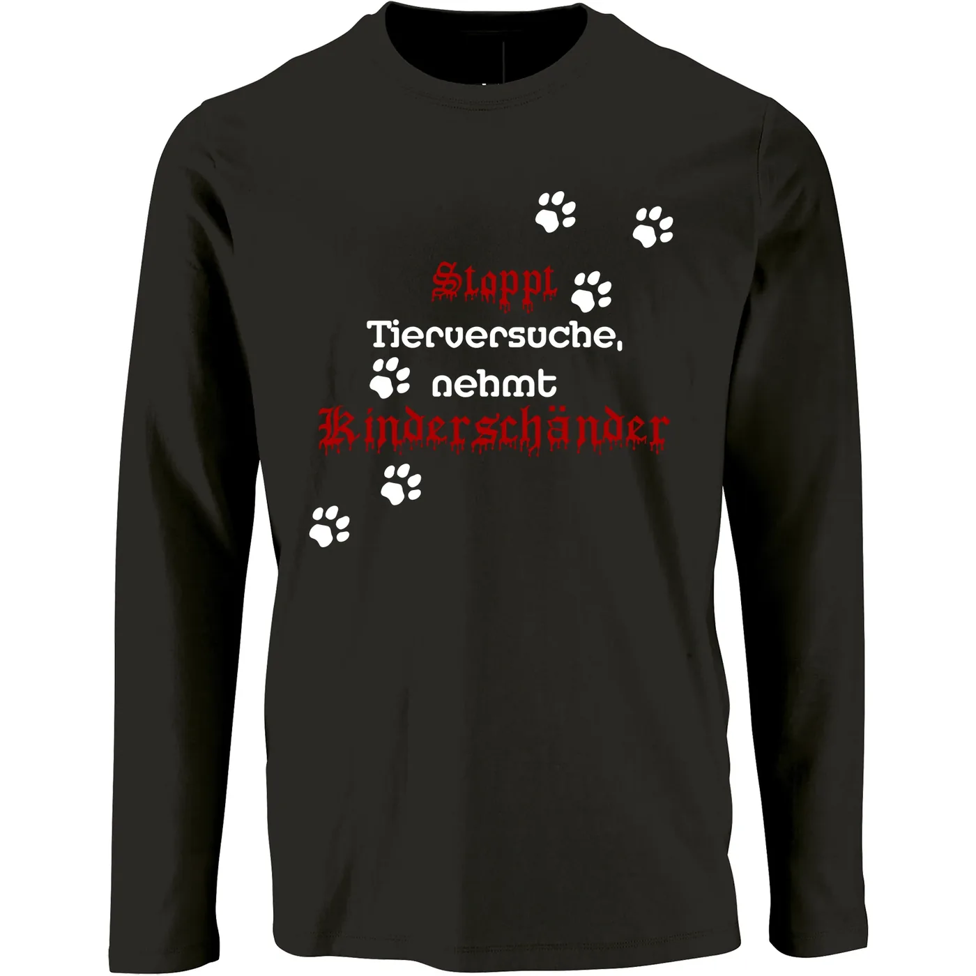 Herren Langarm Shirt - Stoppt Tierversuche, nehmt Kinderschänder