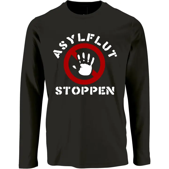 Herren Langarm Shirt - Asylflut stoppen