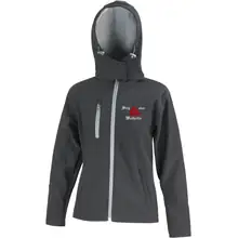 Bestickte Damen Softshell Kapuzenjacke - Sieg oder Walhalla - gewählte Variante