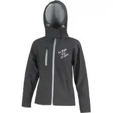 Bestickte Damen Softshell Kapuzenjacke - Life is Pain Vorderseite