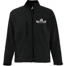 Bestickte Herren Softshelljacke "3-lagig" - Werwolf Germany mit Wolf Vorderseite