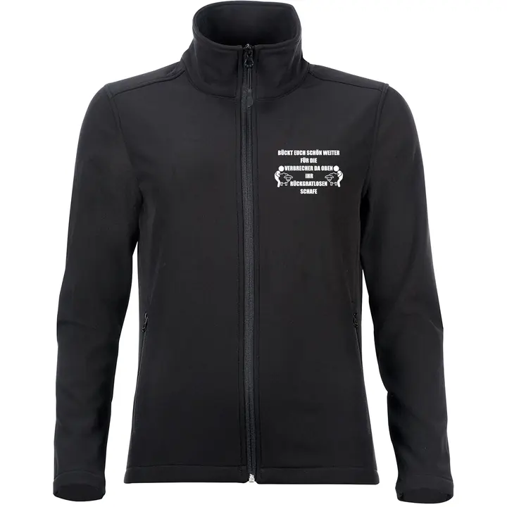 Bestickte Damen Softshelljacke "2-lagig" - Bückt euch schön weiter