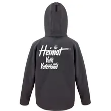 Bestickte Herren Softshell Kapuzenjacke - Nationalist für Heimat, Volk und Vaterland Rückseite