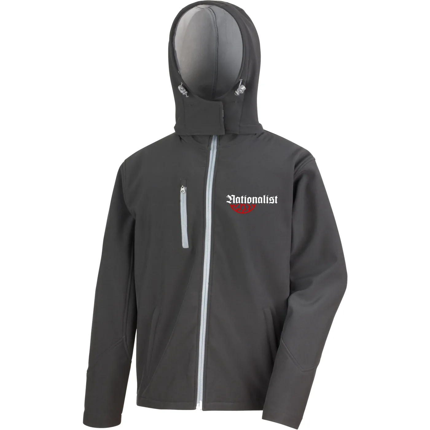 Bestickte Herren Softshell Kapuzenjacke - Nationalist für Heimat, Volk und Vaterland